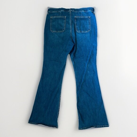 KUT from the Cloth Ana High Rise Flare Jeans Stretch Blue Womens Size 18 Tall - Picture 2 of 11